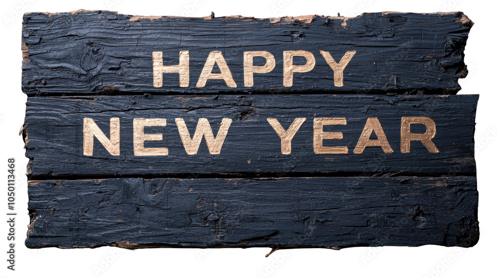 Fototapeta premium Celebrate the new year a joyful transition into 2024 with happiness and hope for fresh beginnings on a rustic wooden background