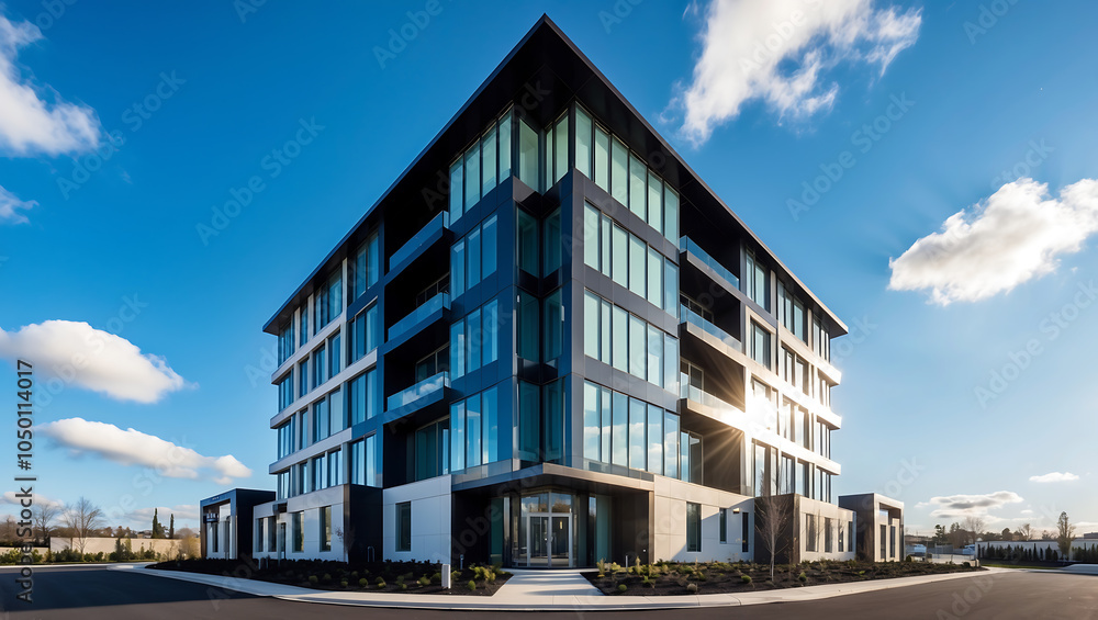 Fototapeta premium Modern Architectural Concepts, Real Estate Visual Assets, Professional Building Design Resources, Urban & Residential Property Graphics