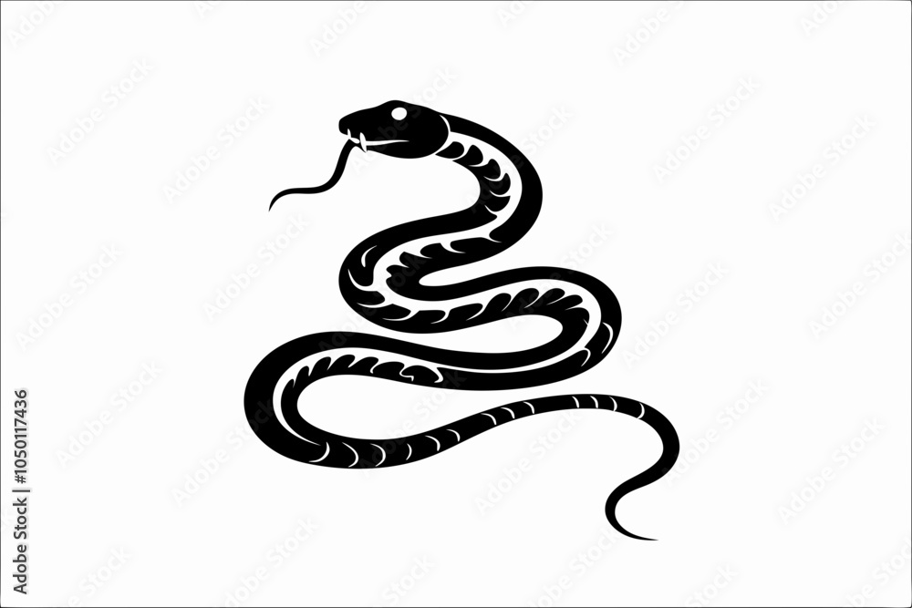 Fototapeta premium Serpentine Snake Silhouette Design