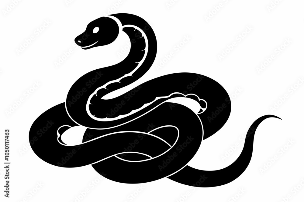 Fototapeta premium Serpentine Snake Silhouette Design