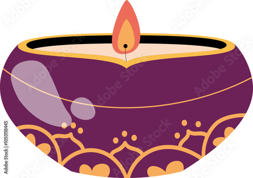 Colorful Diwali Oil Lamp Deepawali Celebration Indian Festival Celebration