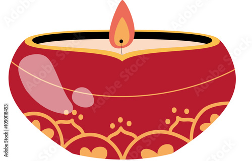 Colorful Diwali Oil Lamp Deepawali Celebration Indian Festival Celebration