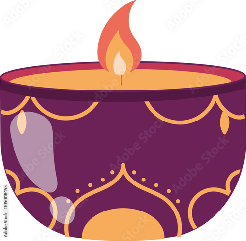 Colorful Diwali Oil Lamp Deepawali Celebration Indian Festival Celebration