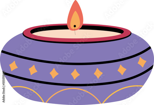 Diwali Diya Vector Graphic, colorful, minimal, design, artistic