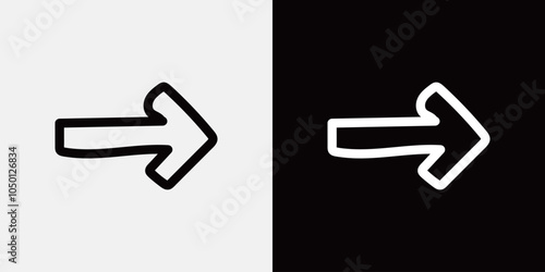 シンプルな手書きの矢印アイコンセット
