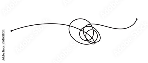 messy clew line connected icon. vector illustration.