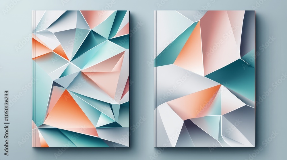 Fototapeta premium Abstract Geometric Art in Soft Pastel Tones
