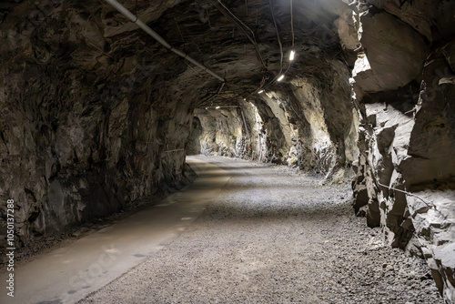 Iron ore mine tunnel in Kiruna Sweden