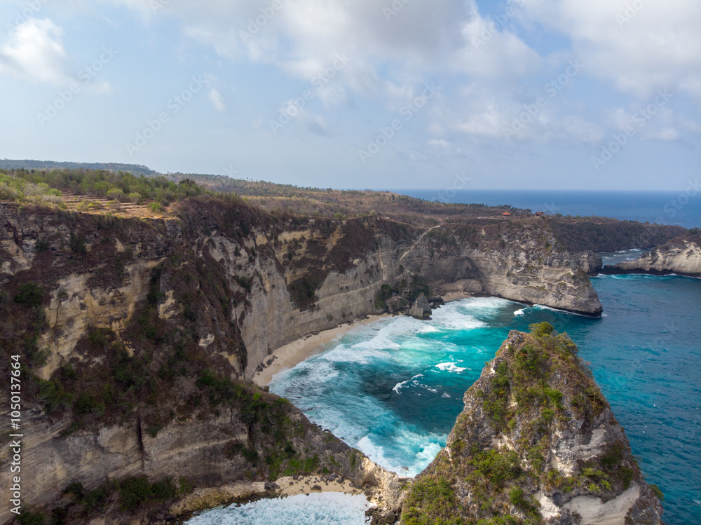 Breathtaking coastal cliffs with turquoise waves. Breathtaking coastal cliffs with turquoise waves.