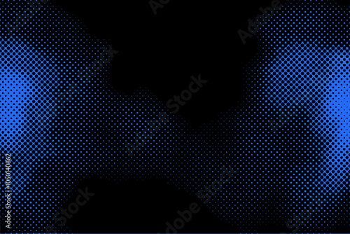 Halftone smoke effect. Dotted abstract background, Pop art comic halftone fog or cloud texture. Blue mist retro 80s banner