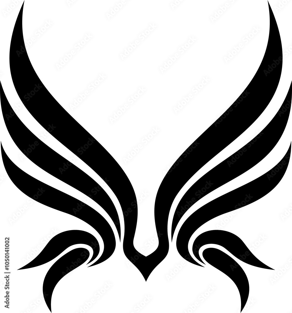 wings vector, art, silhouette black and white design template logo wings vector, art, silhouette black and white design template logo