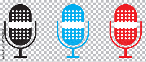 Microphone Icon isolated on PNG background. vector illustration.