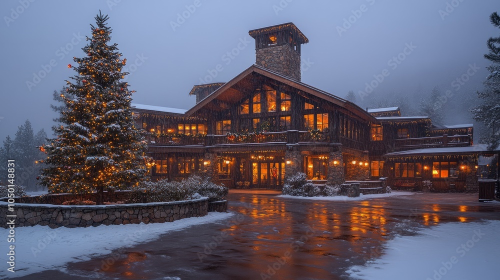 Fototapeta premium Cozy Christmas scene featuring random holiday elements in a warm, festive atmosphere for winter cheer
