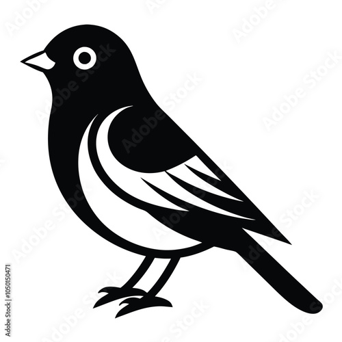 Solid color Least Flycatcher animal vector design