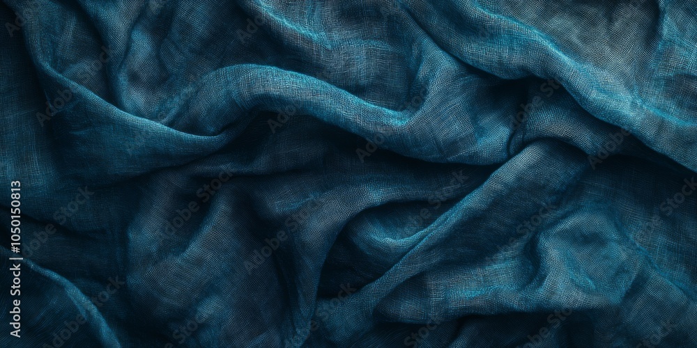 This fabric has a wavelike texture in deep teal, perfect for stylish backgrounds and design projects This fabric has a wavelike texture in deep teal, perfect for stylish backgrounds and design projects