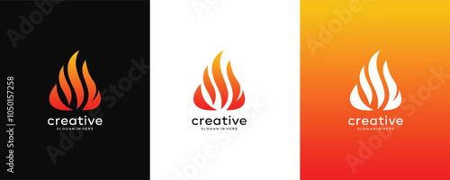 Creative vector flame icon business logo design 