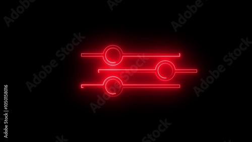 Glowing technology setting icon concept. Repair service icon on black screen. photo