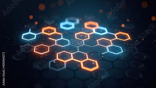 Wallpaper Mural The image displays a close-up view of a futuristic circuit board with glowing blue and orange LEDs. Torontodigital.ca