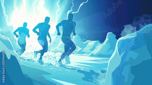 Cryotherapy experts using cold therapy to reduce inflammation and promote recovery in athletes and patients. Illustrations photo