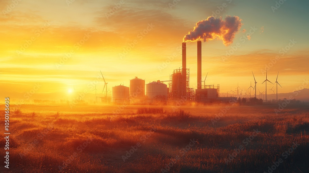 A biofuel plant shines under golden sunrise light, highlighting the renewable focus and clean energy goals of modern fuel processing. A biofuel plant shines under golden sunrise light, highlighting the renewable focus and clean energy goals of modern fuel processing.