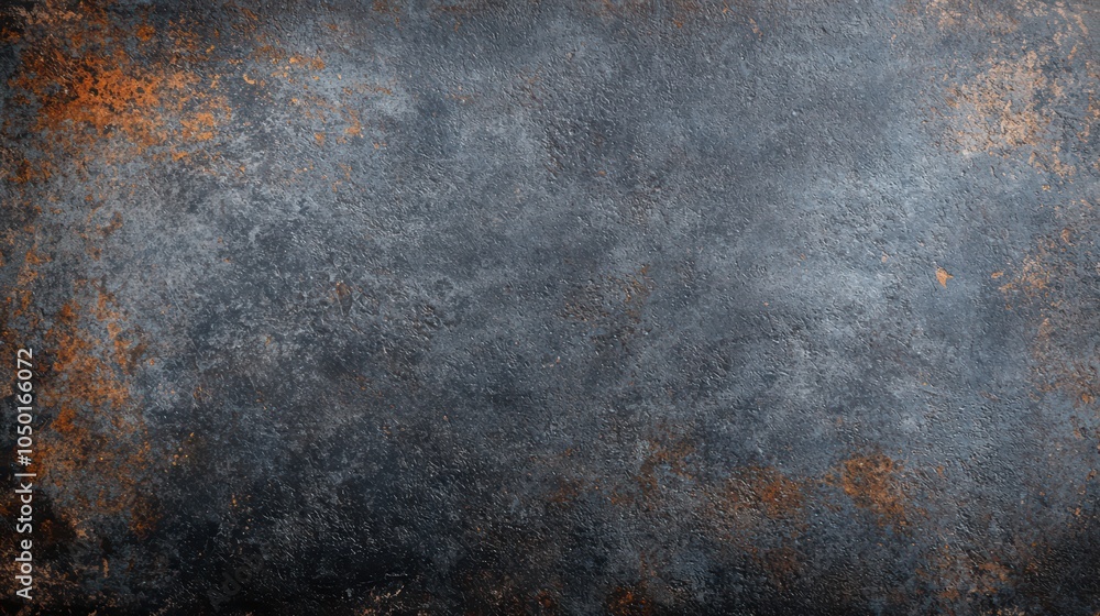 Naklejka premium Textured dark metal surface with rust accents