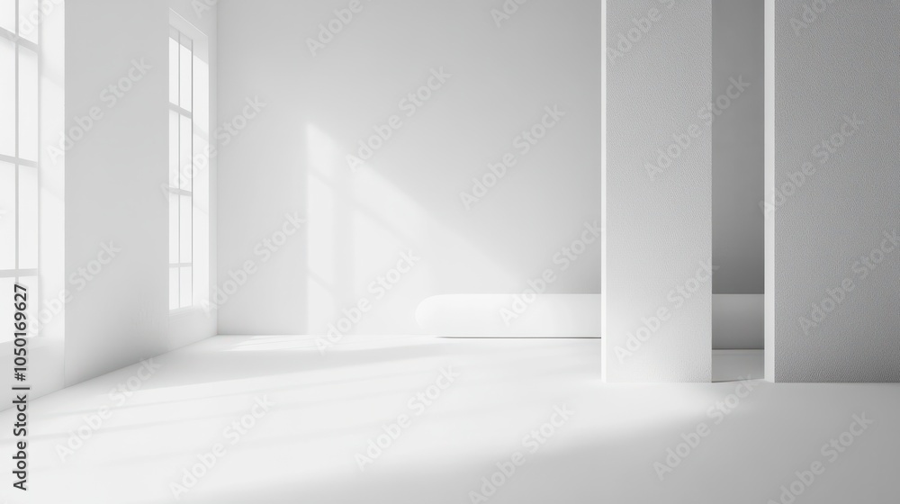 White open space, blank wall White open space, blank wall