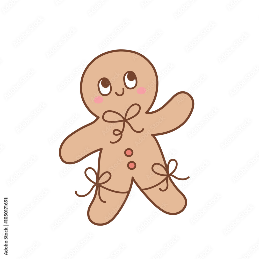 Obraz premium Gingerbread man cookie, Merry Christmas and Happy New Year decoration