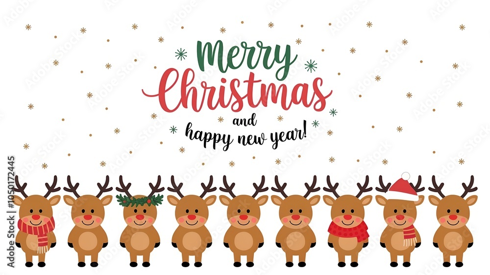Fototapeta premium christmas background with reindeer