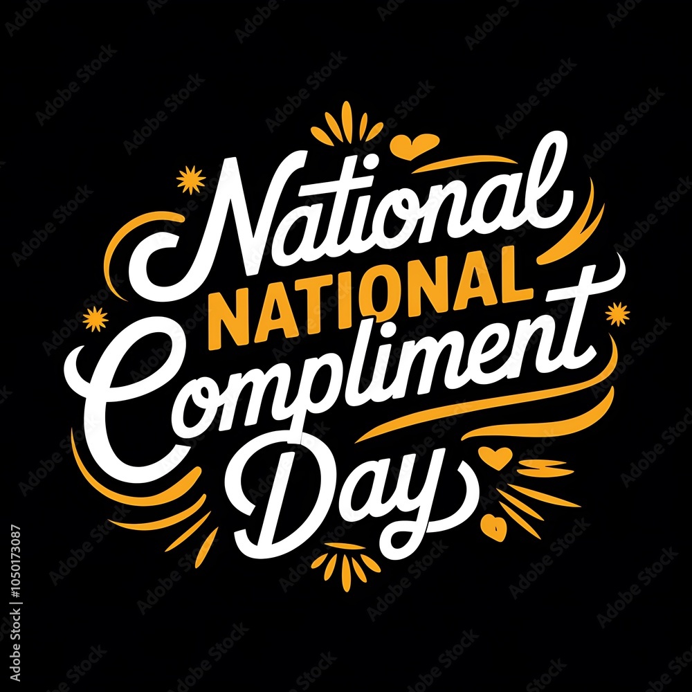 National Compliment Day with a White Lettering on a Black Background National Compliment Day with a White Lettering on a Black Background