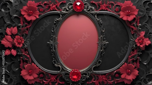 Vintage Vector Floral Frame with Gold Ornate Pattern for Card Design