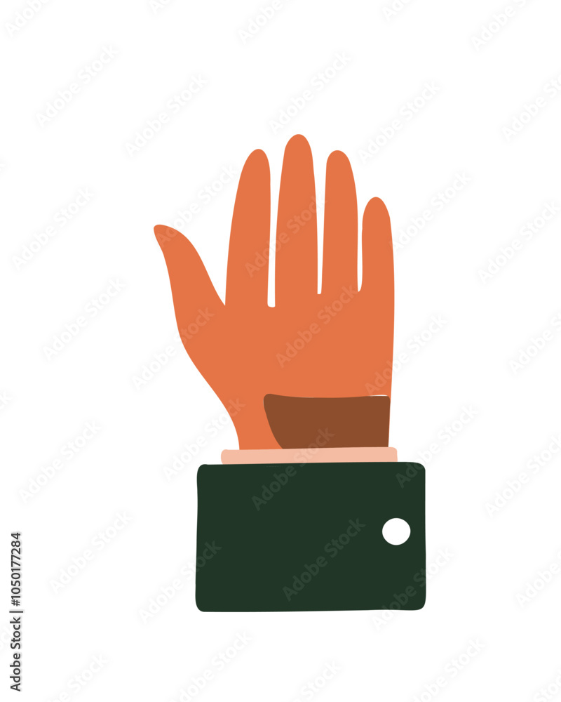 Fototapeta premium Businessman's hand holding a pen, formal attire, close-up illustration