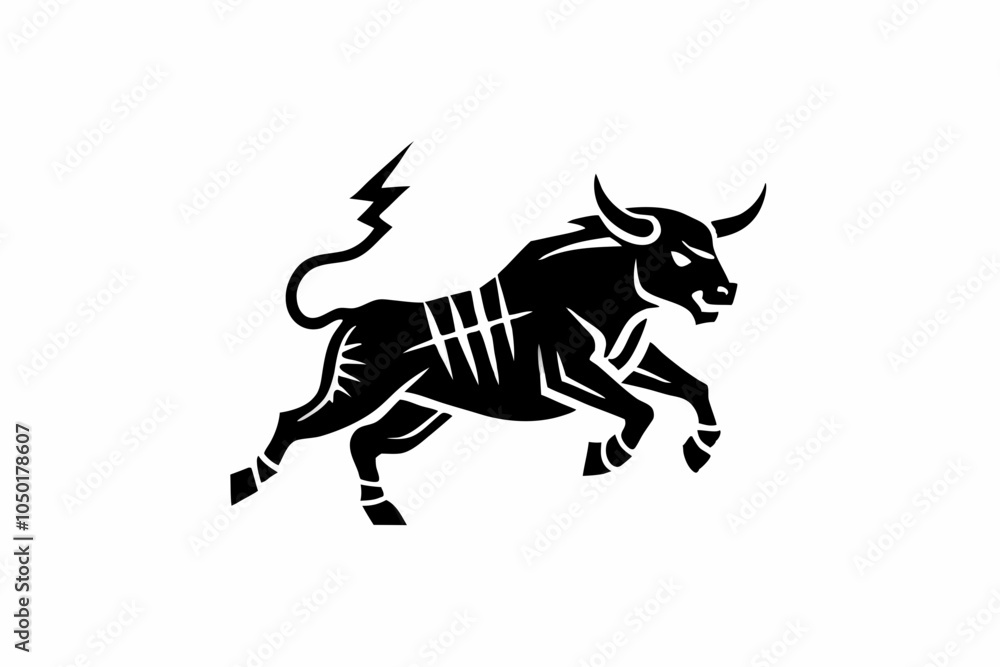 Fototapeta premium Powerful Bull Silhouette Design
