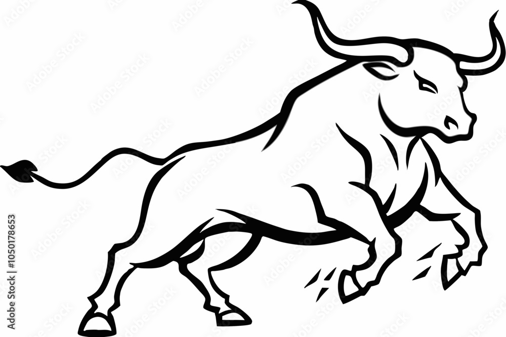 Fototapeta premium Powerful Bull Silhouette Design