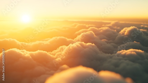 High-resolution close-up of clouds during a golden hour, with light casting a warm glow