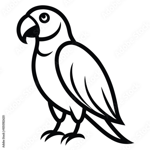 Solid color Macaw animal vector design