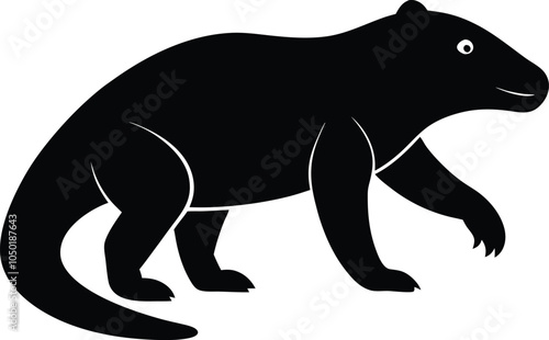 Solid color Lystrosaurus animal vector design