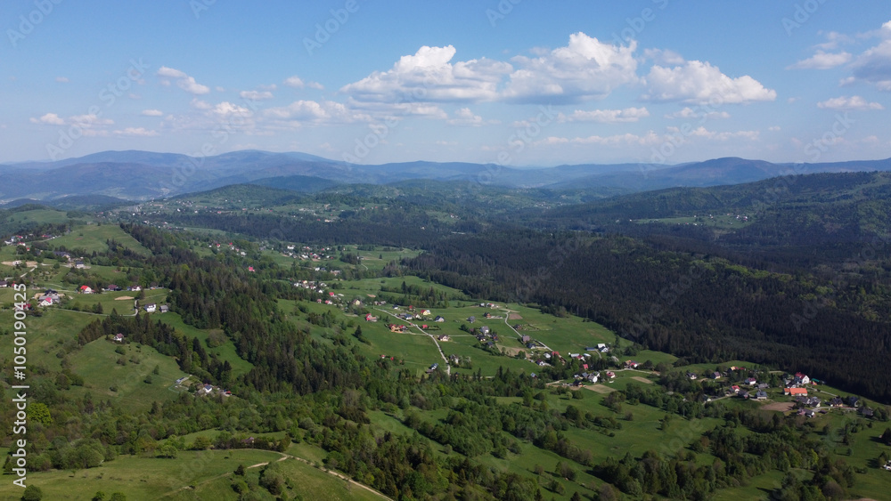 Fototapeta premium Beskid śląski widok na góry