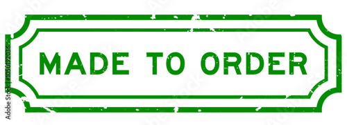 Grunge green made to order word rubber seal stamp on white background