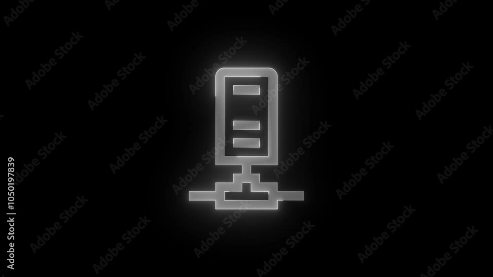 Network stroke icon glowing neon animation Network stroke icon glowing neon animation