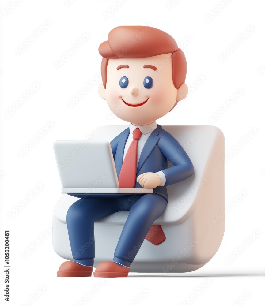 Businessman Laptop Chair. Businessman Laptop Chair.