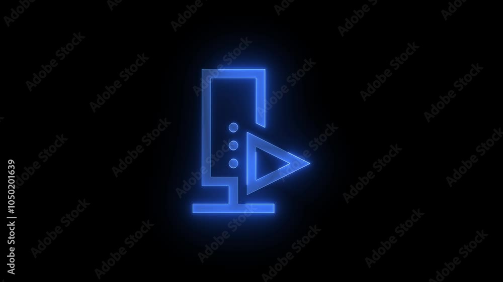 Multimedia dms stroke icon glowing neon animation Multimedia dms stroke icon glowing neon animation