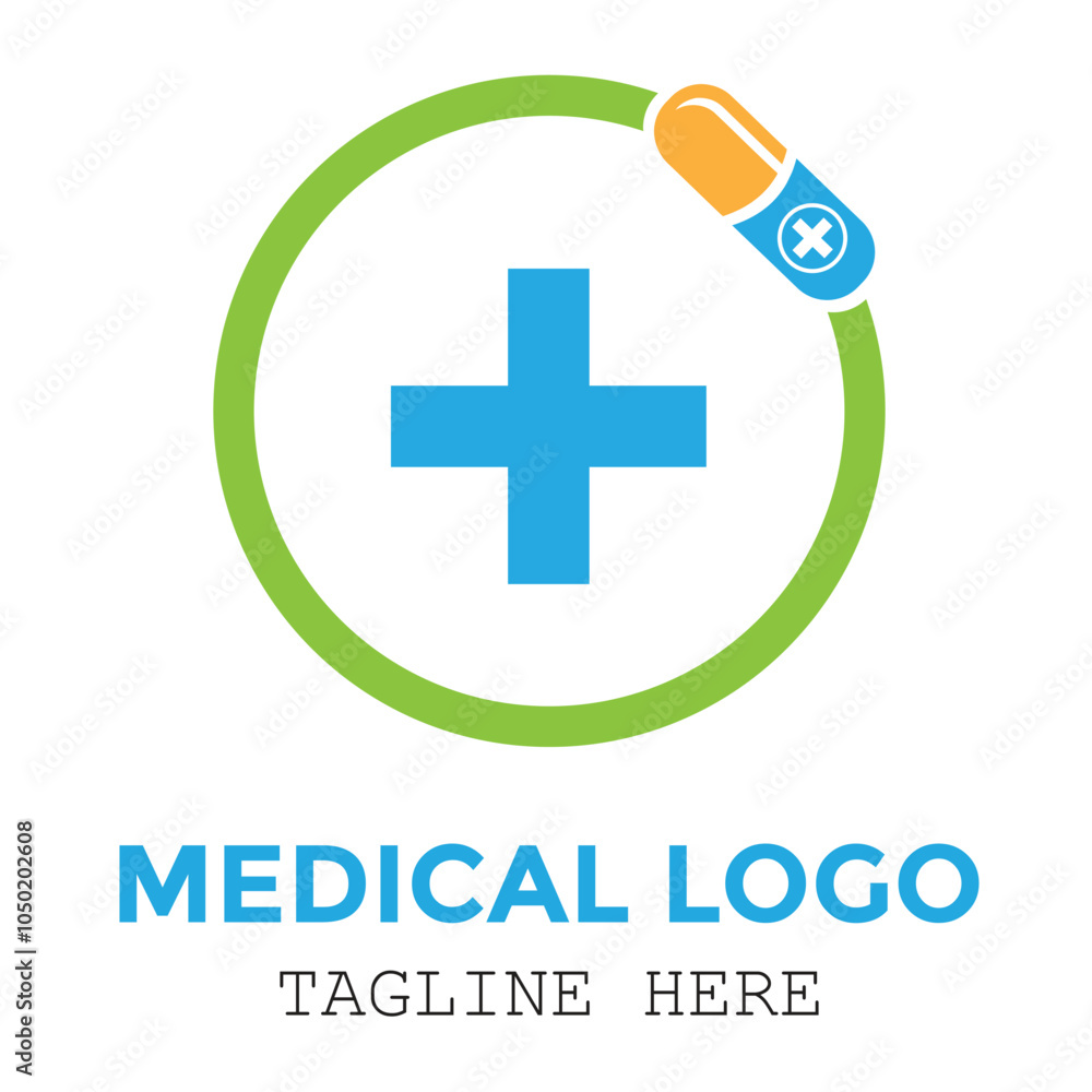 Obraz premium Creative medical medicine circle stylish minimalist logo design