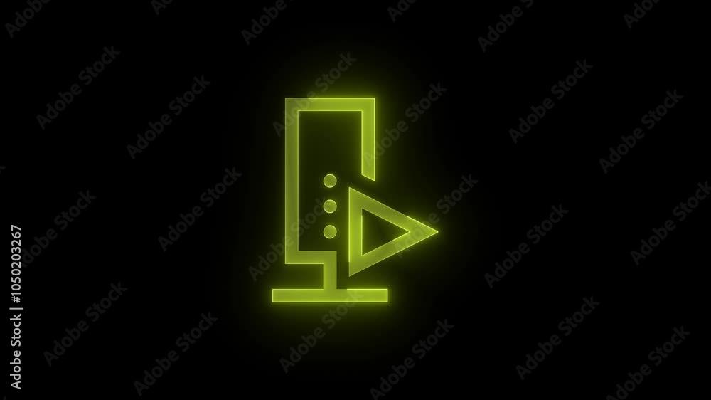 Multimedia dms stroke icon glowing neon animation Multimedia dms stroke icon glowing neon animation