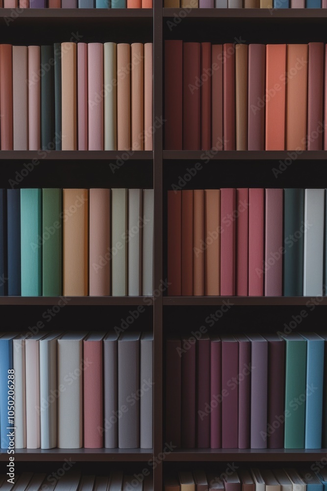 A Colorful Bookshelf Displaying a Variety of Intriguing Textures and Vibrant Colors