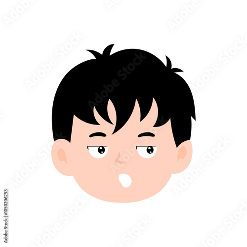 kawaii boy variant expression.  various expressions and gesture. element stock