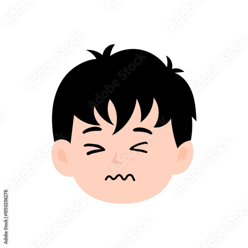 kawaii boy variant expression.  various expressions and gesture. element stock