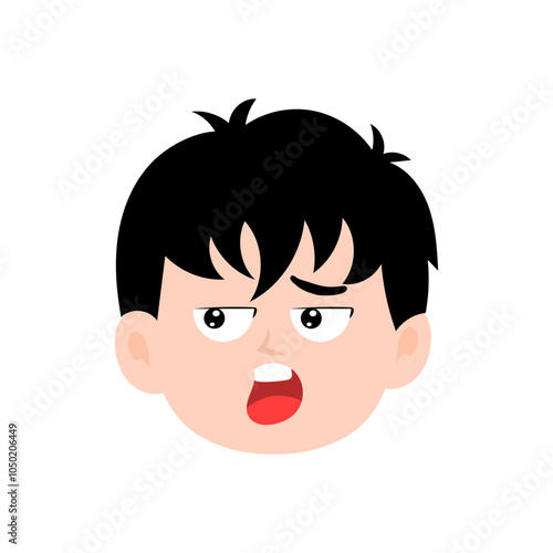 kawaii boy variant expression.  various expressions and gesture. element stock