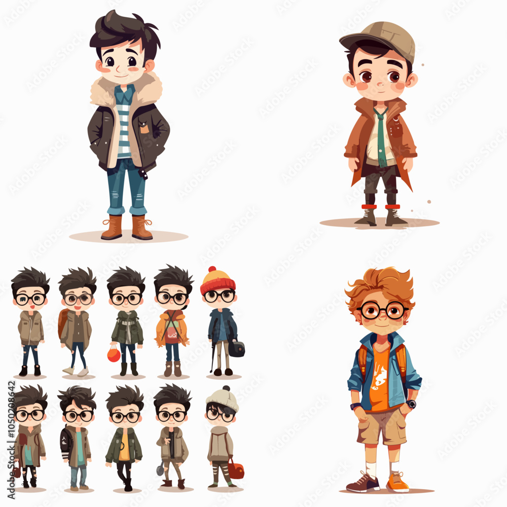 cartoon of a boy wearing a hat and glasses cartoon of a boy wearing a hat and glasses