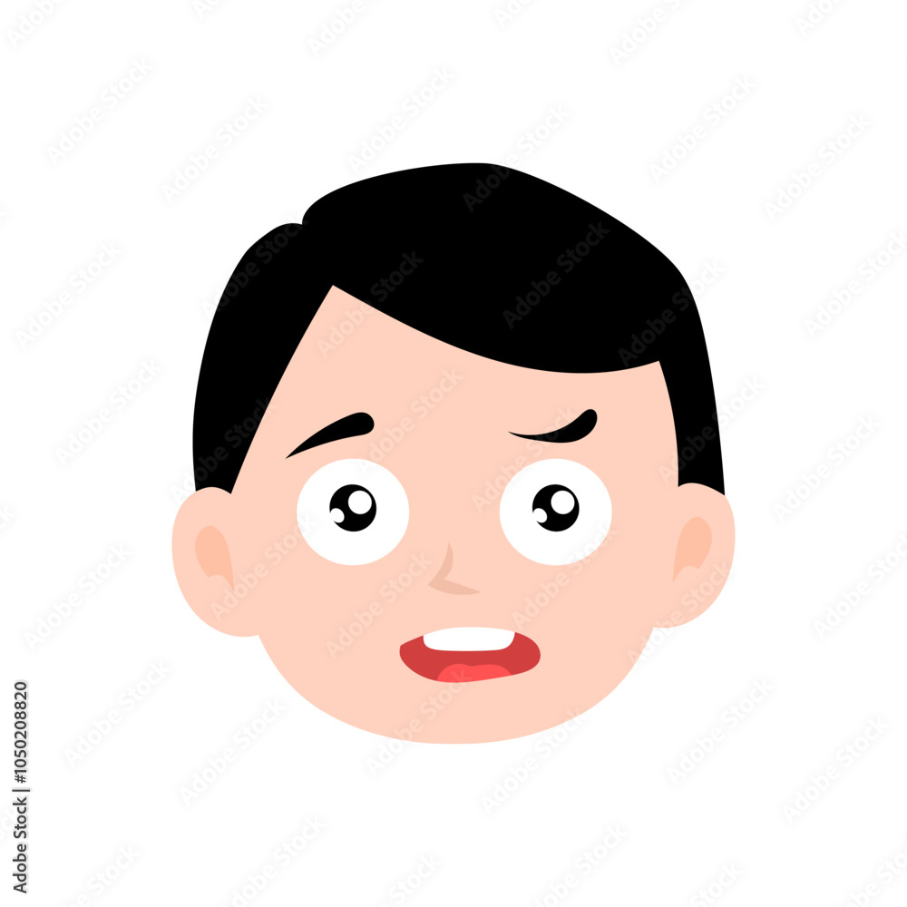 Fototapeta premium emoticon boys character. Happy, sad, excited, calm, surprised, scared, shy, angry, tired, proud, jealous, worried, silly, bored, loved, confused