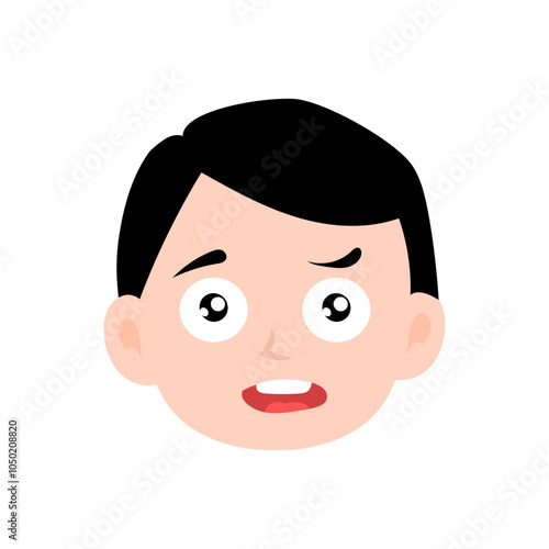 emoticon boys character. Happy, sad, excited, calm, surprised, scared, shy, angry, tired, proud, jealous, worried, silly, bored, loved, confused